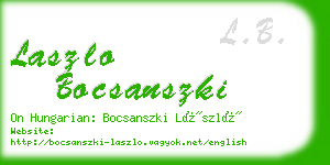 laszlo bocsanszki business card